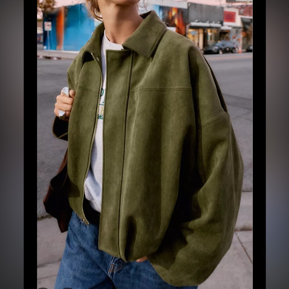 Viral Zara suede olive jacket size small